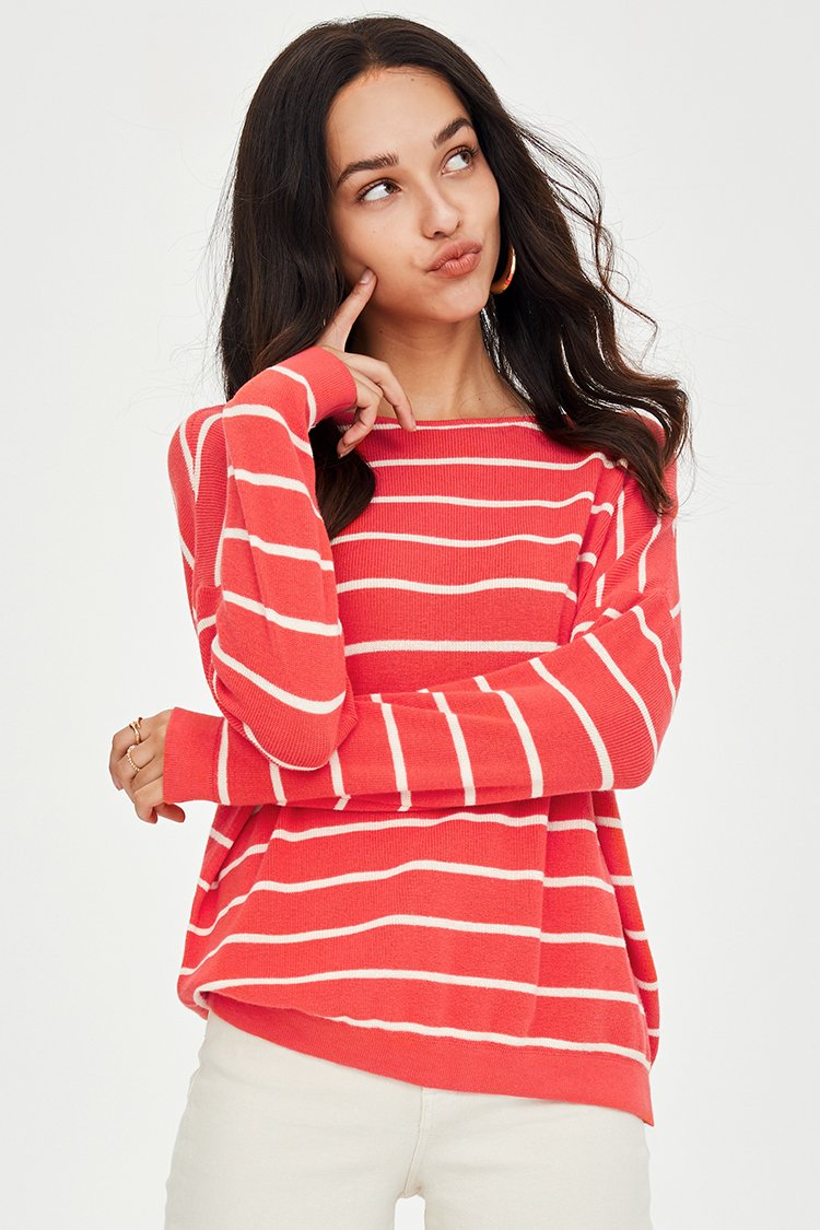 Orange Striped Sweater main image 1