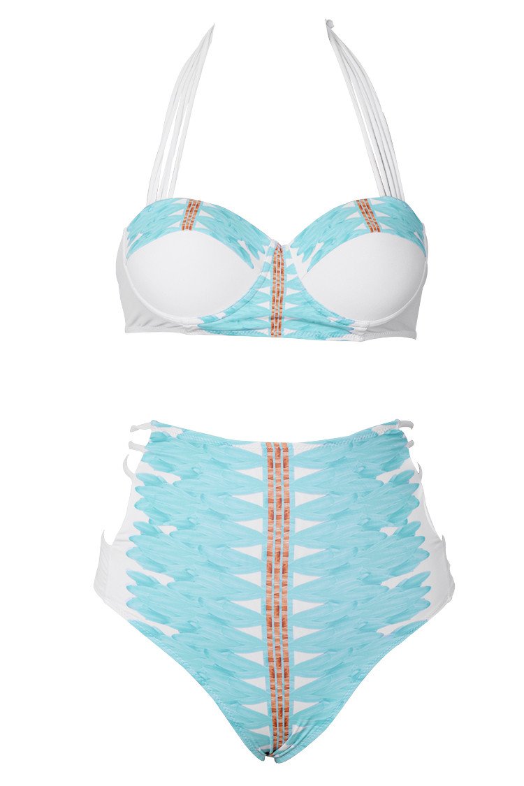 White Ocean Halter Bikini Set