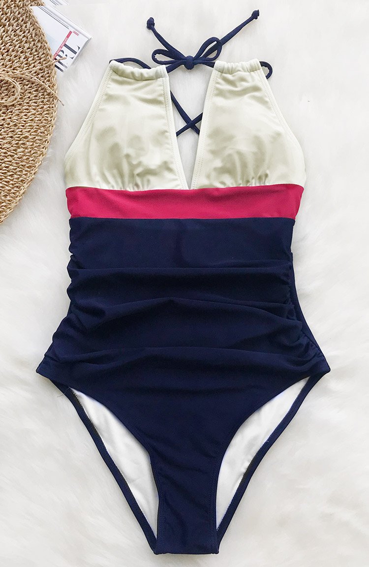 New One-piece Halter Hot Spring Swimming Swimsuit For Women