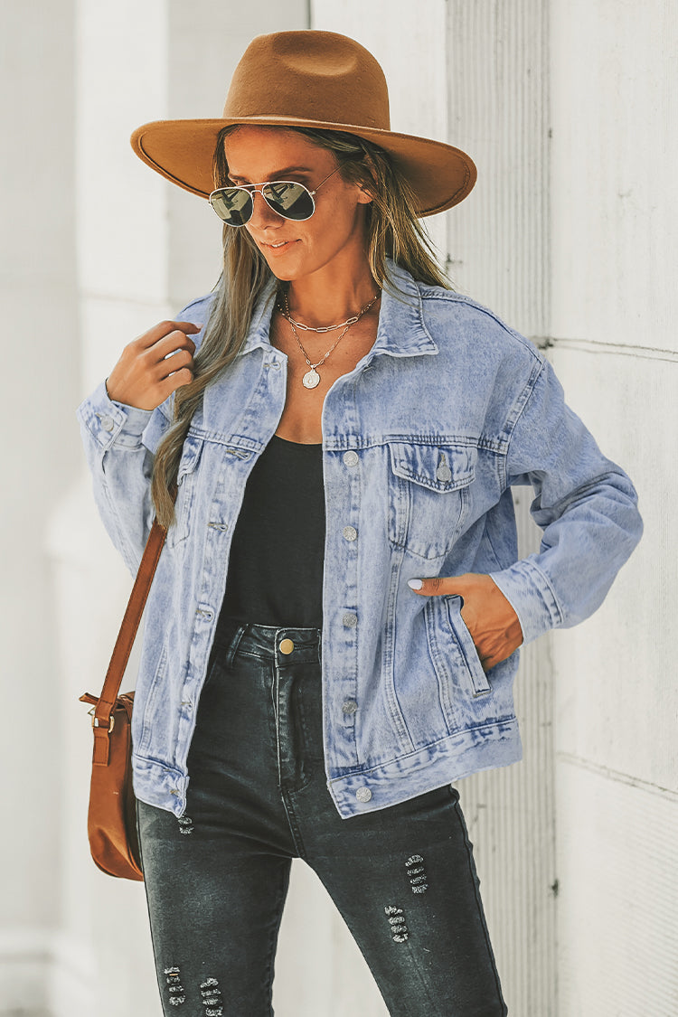 Karma Acid Wash Denim JacketCupshe UK