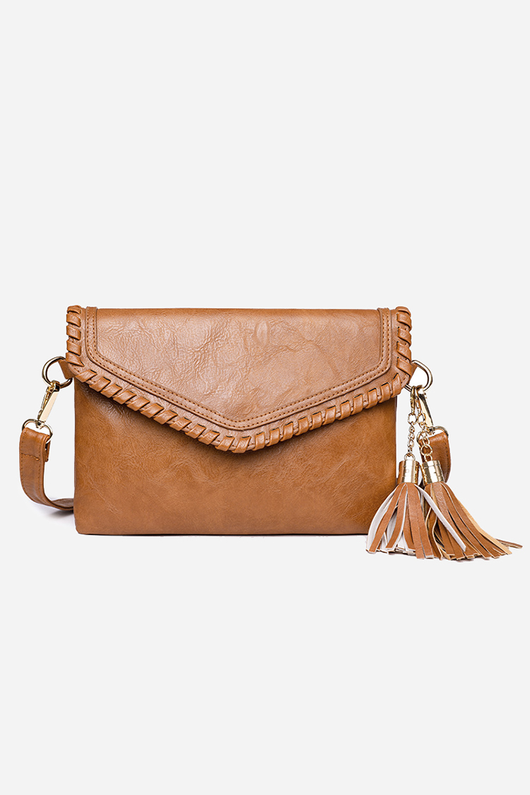 Take Me Out Faux Leather Tassel Crossbody Bag