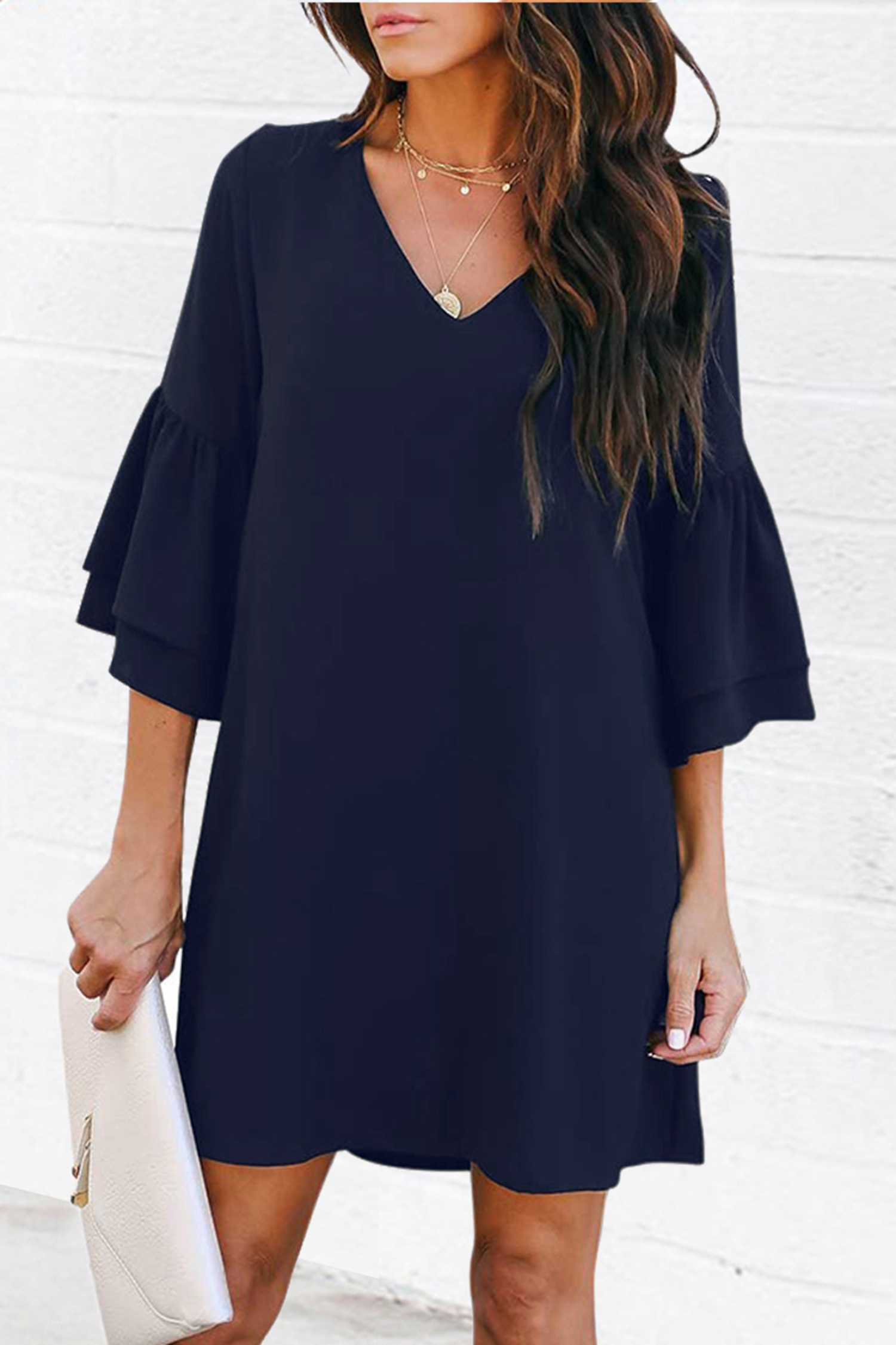 Gestuftes Minikleid mit halben ÄrmelnCupshe Deutschland