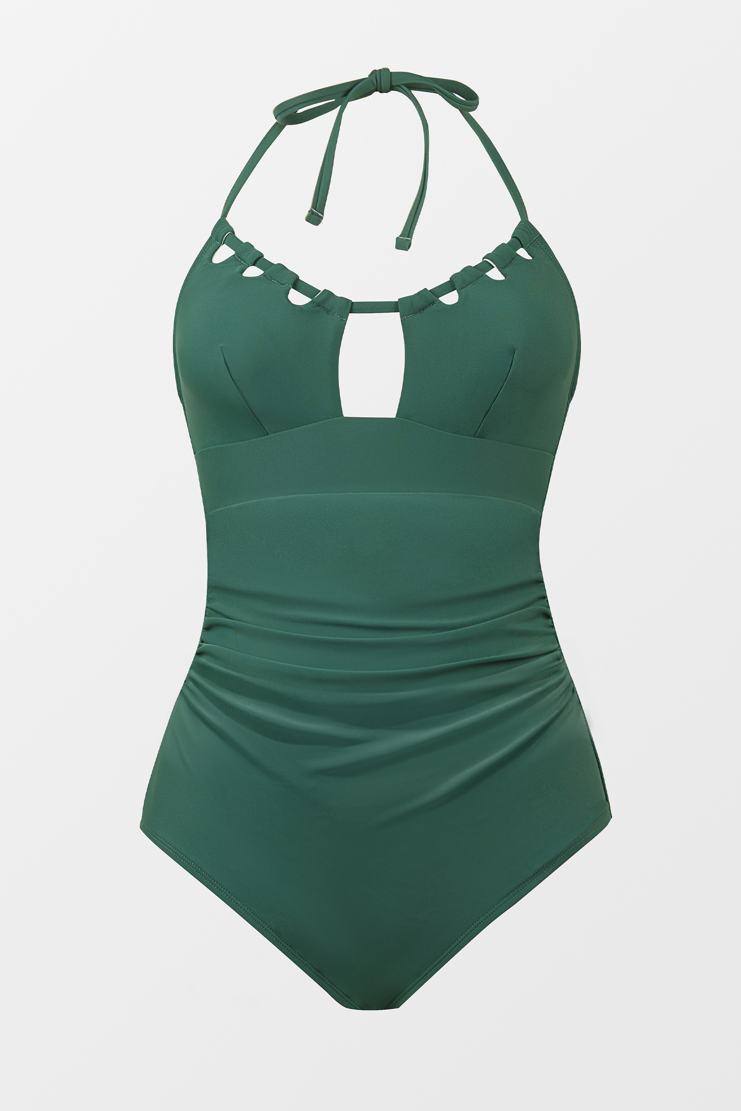 CUPSHE Maillot De Bain Une Pièce Femme Col V Profond à Lacets Dos Nœud – Gainant Et Flatteur, Idéal Plage & Piscine