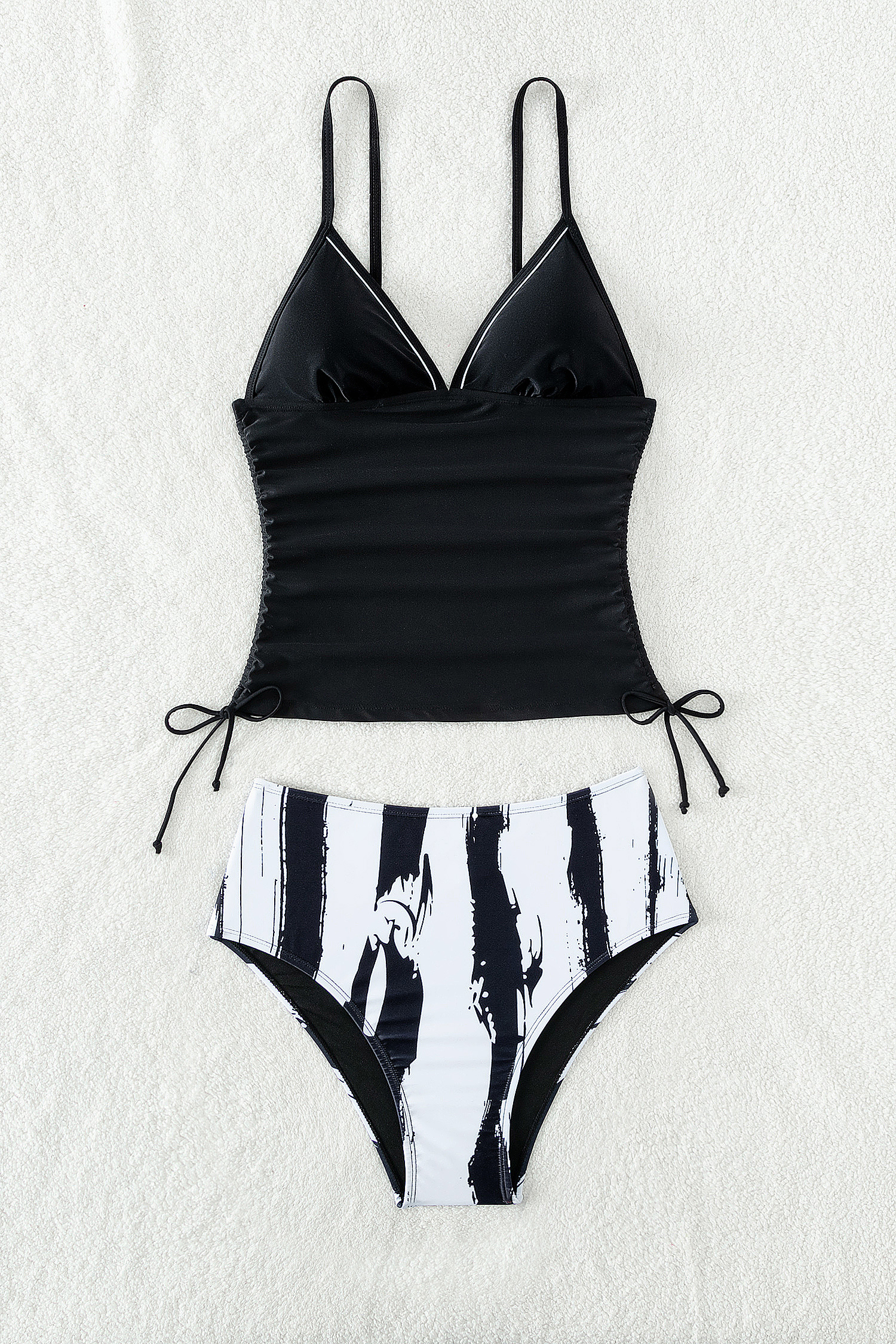 Abstracte print tankini met trekkoord en brutale setCupshe EU