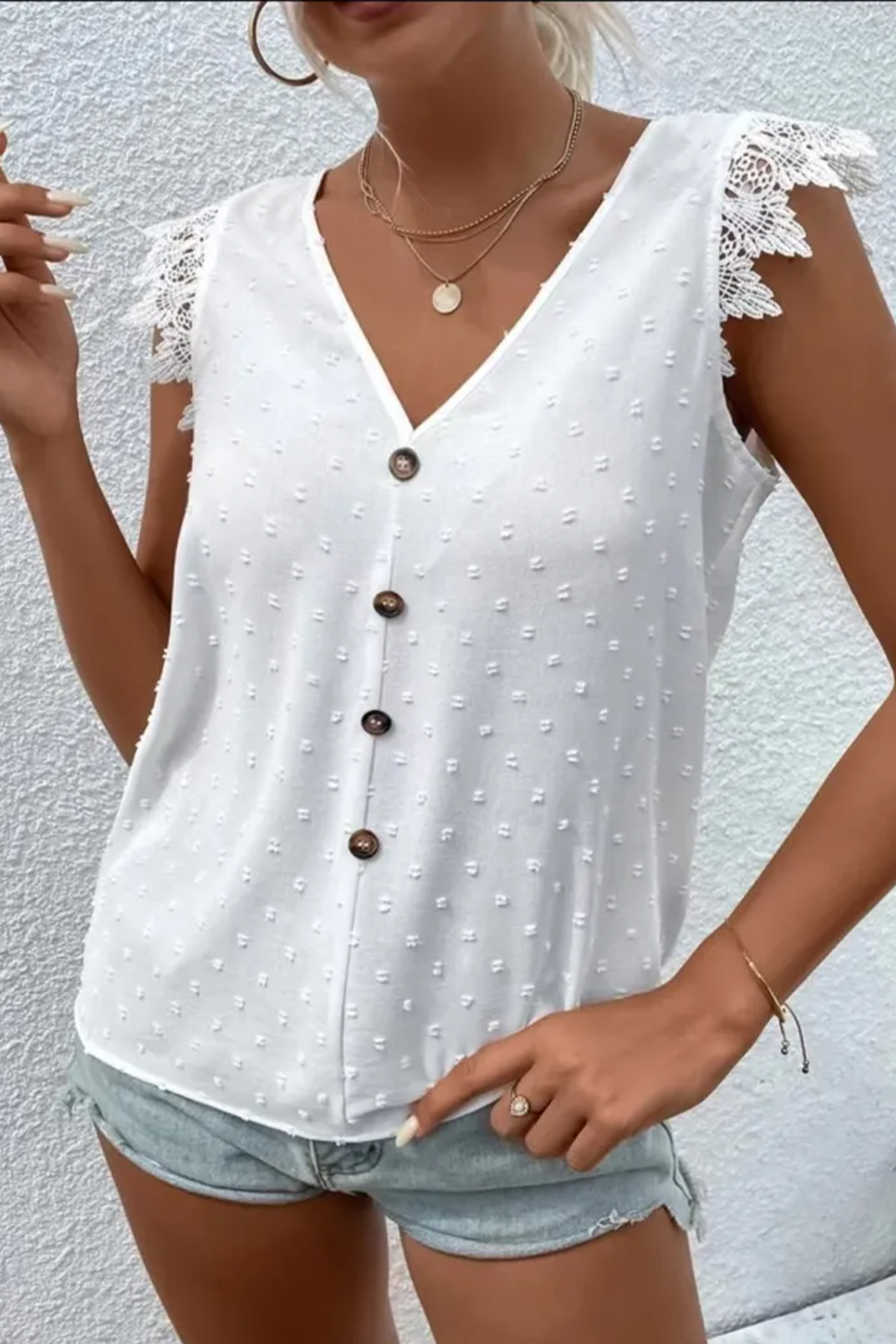 CUPSHE Débardeur Sans Manches Avec Découpes Et Col Rond Pour Femme - T-Shirt D'Été Décontracté