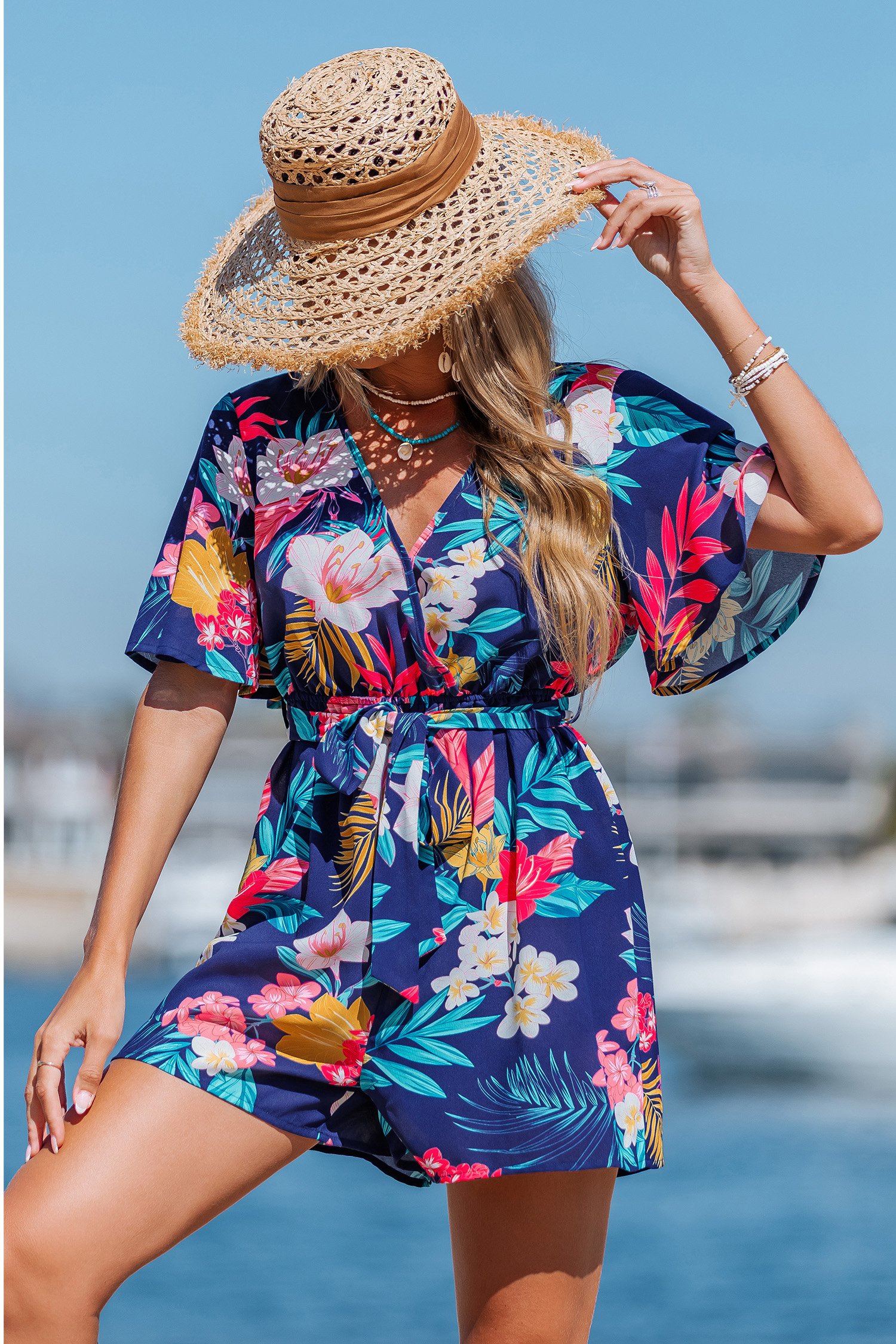 VIVID IMAGINATION WOVEN ROMPER