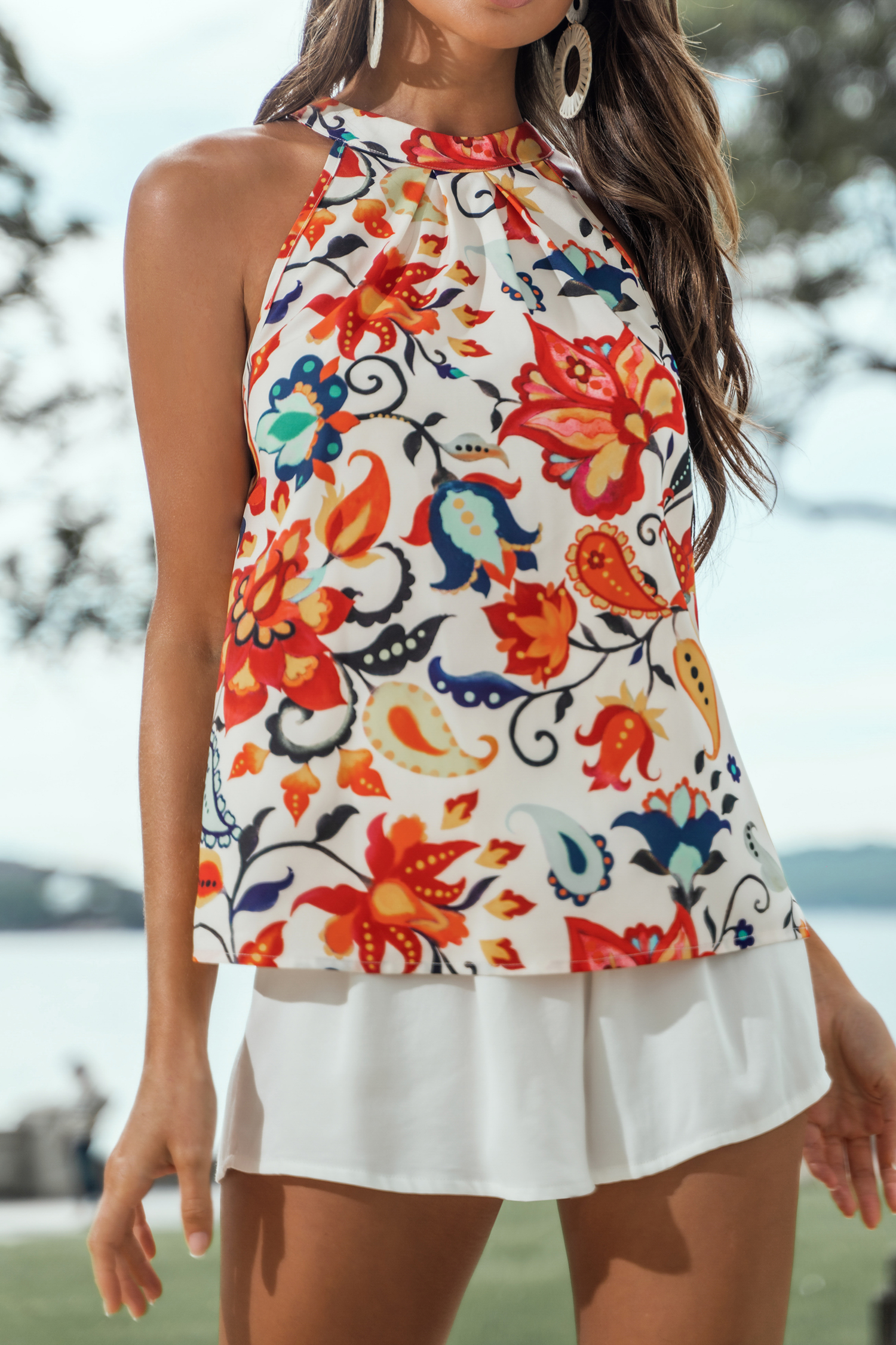 Floral Texture Sleeve Top