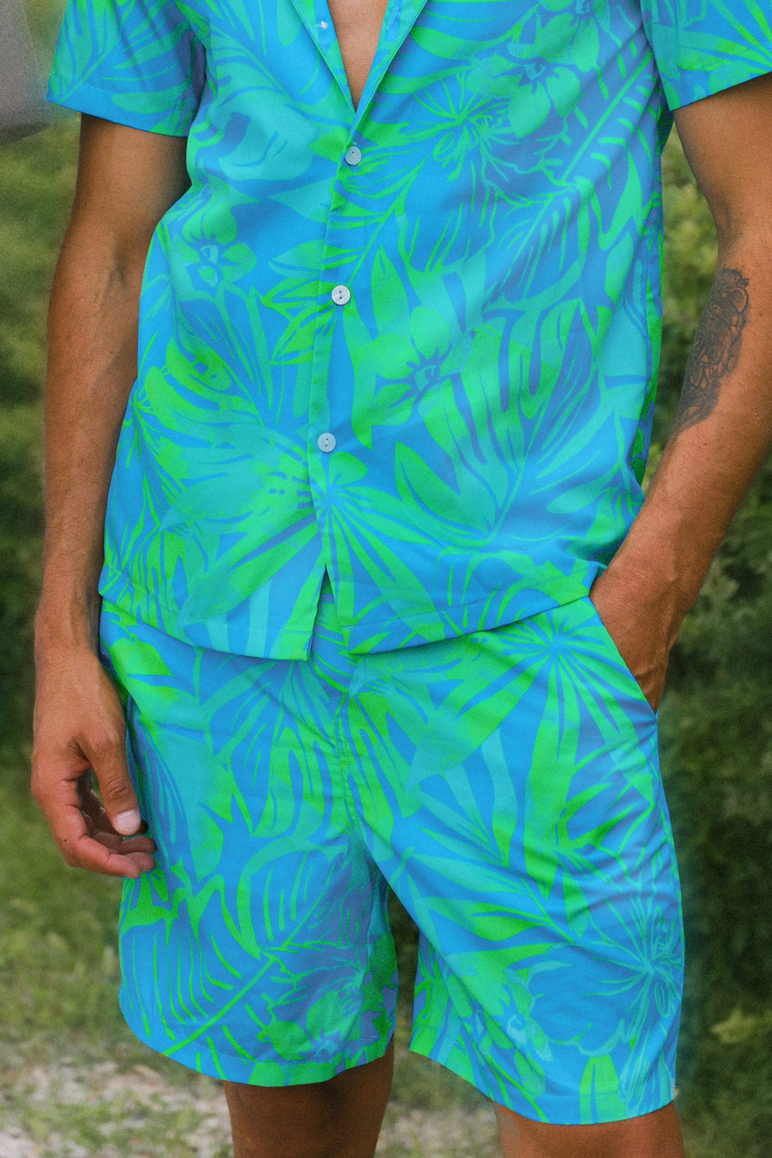 Men's Bright Tropics Drawstring Waist Board ShortsCupshe UK