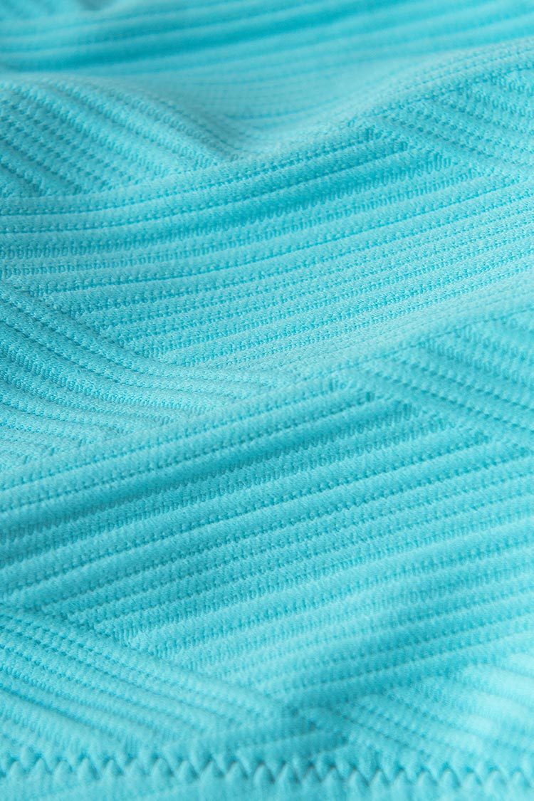 Blue Bandeau Low-Rised Solid Bikini