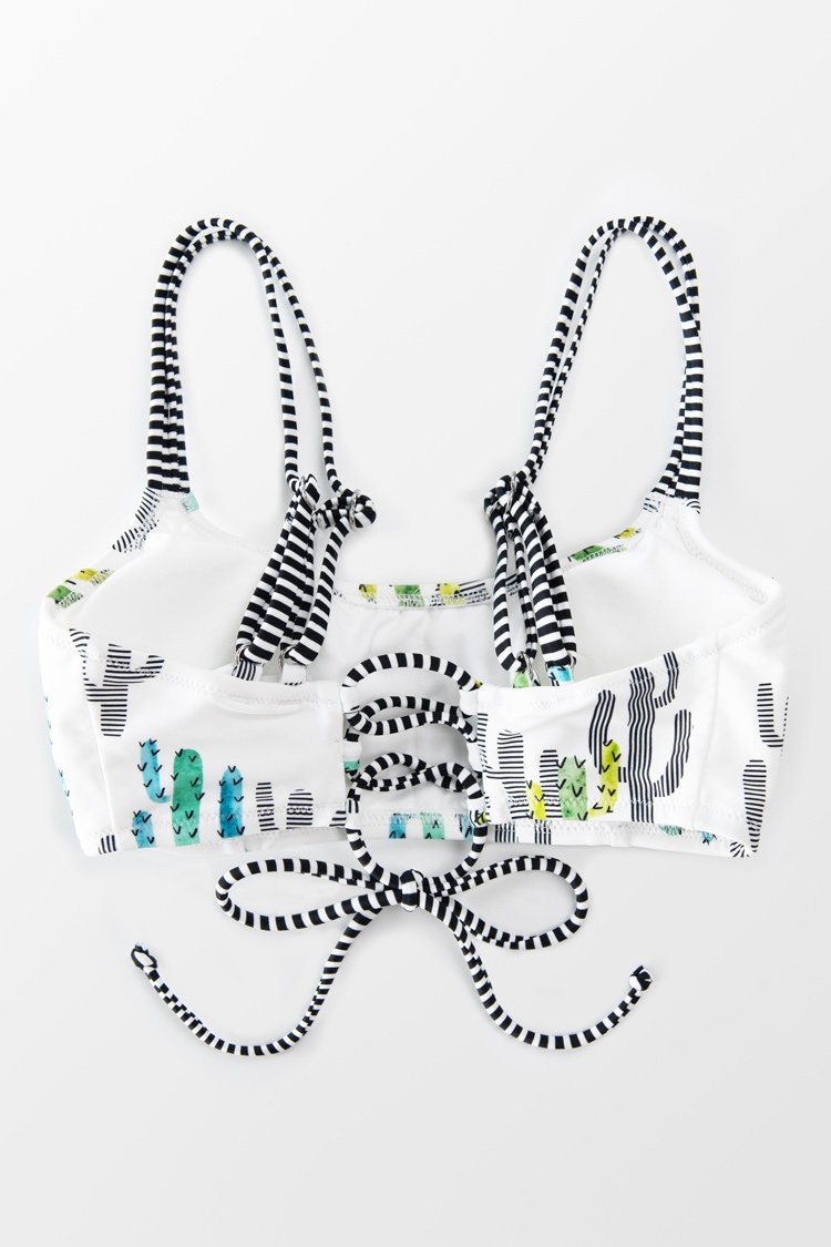 Cactus Lover Strappy Bikini Top