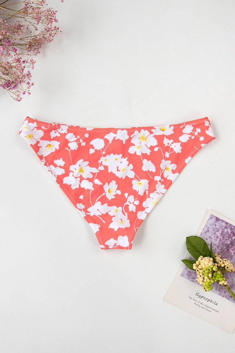 FLORAL SMOCKED BANDEAU BIKINI BOTTOM
