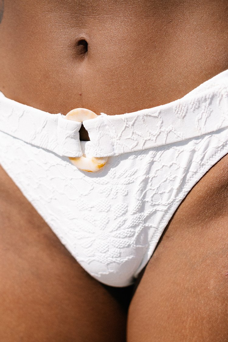 Alaia White Triangle Belted Bikini