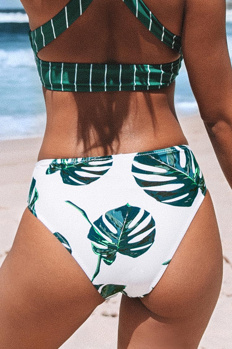 LEAVES PRINT BIKINI BOTTOM