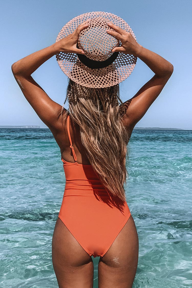 【BAON】Sui Shirring Flare Check Long One Piece Geometric Shirring High Neck Zip Front One Piece Swimsuit