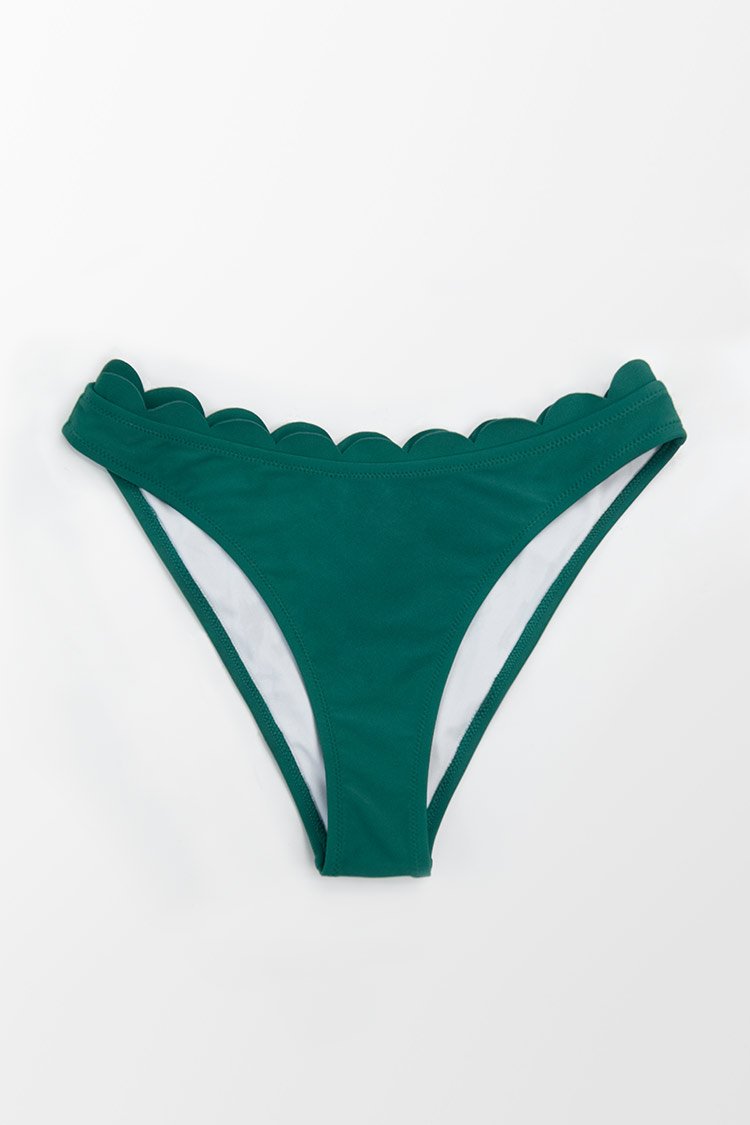 Green Scalloped Bikini Bottom