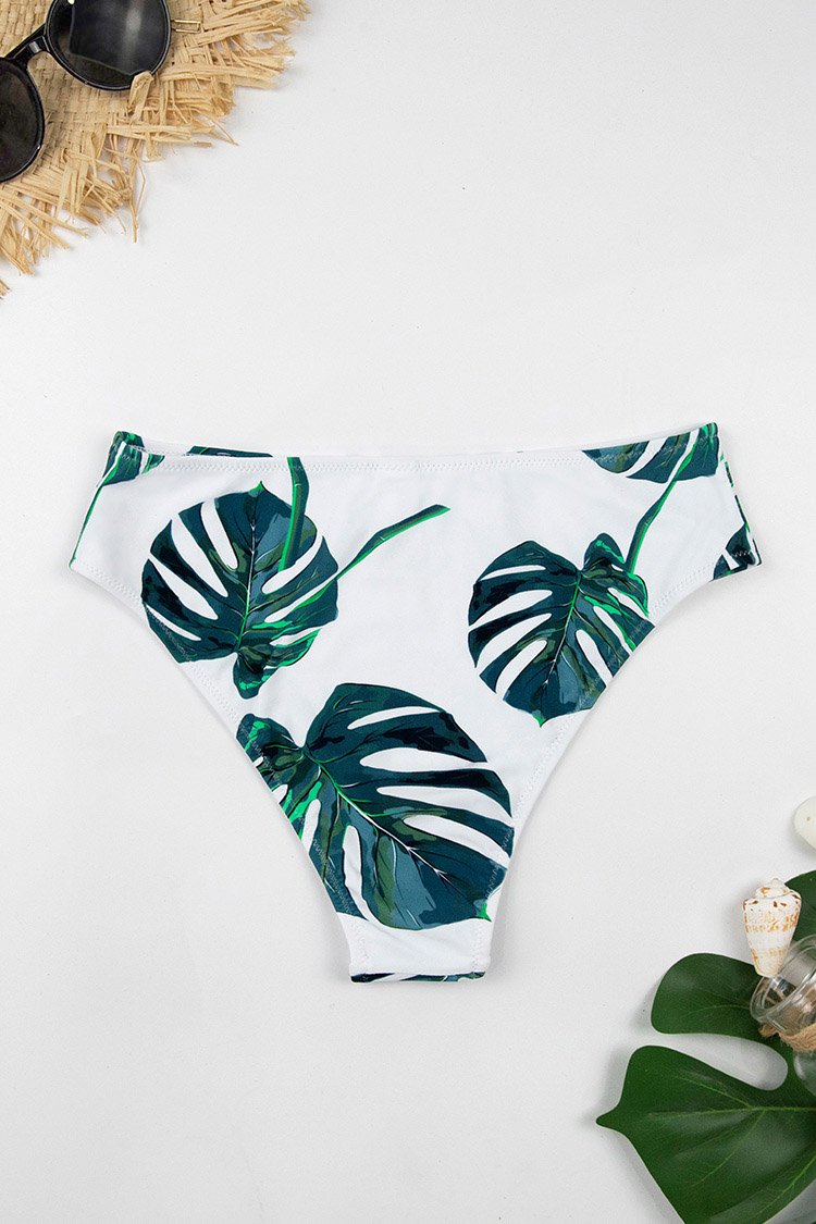 LEAVES PRINT BIKINI BOTTOM