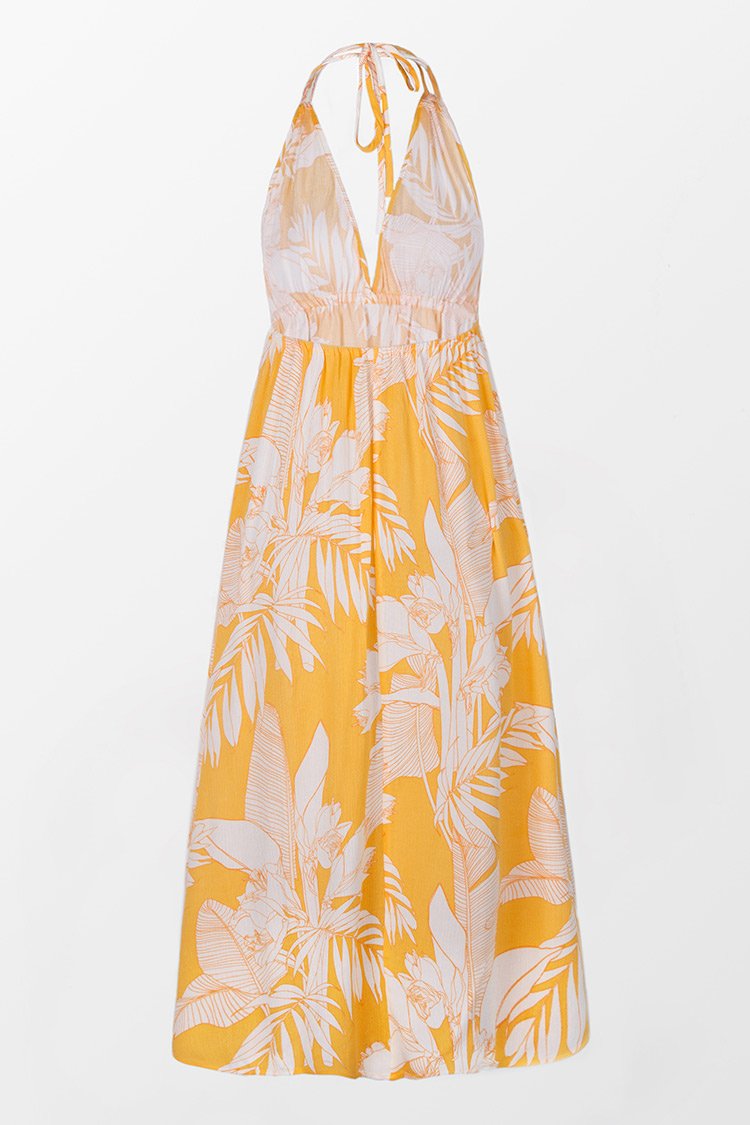 Maria Tropical Halter Dress