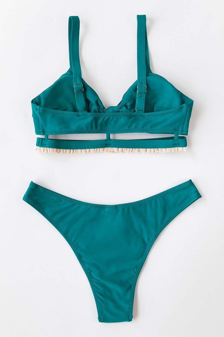 Teal High Cut Cheeky Bikini Bottom