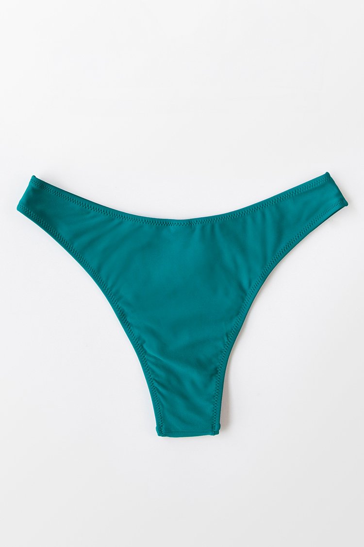 Teal High Cut Cheeky Bikini Bottom