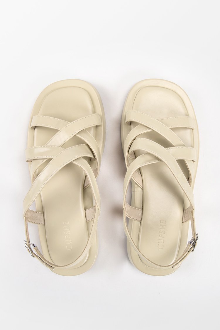 Vineyards Crisscross Strap Ankle Buckle Sandals