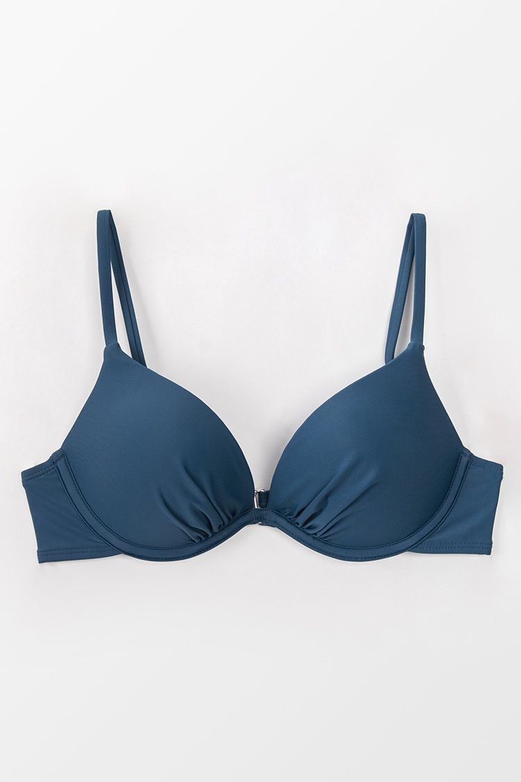 Haut de bikini bleu marine à armatures et bonnets moulés