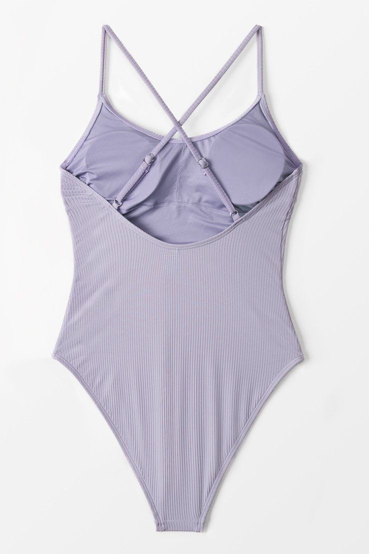 Clara Light Purple Crisscross One Piece Swimsuit