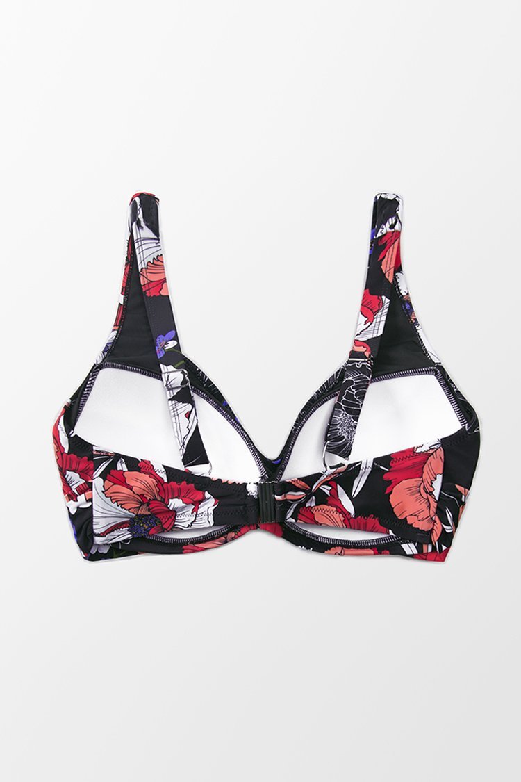 Patricia Floral Twist Plus Size Bikini Top