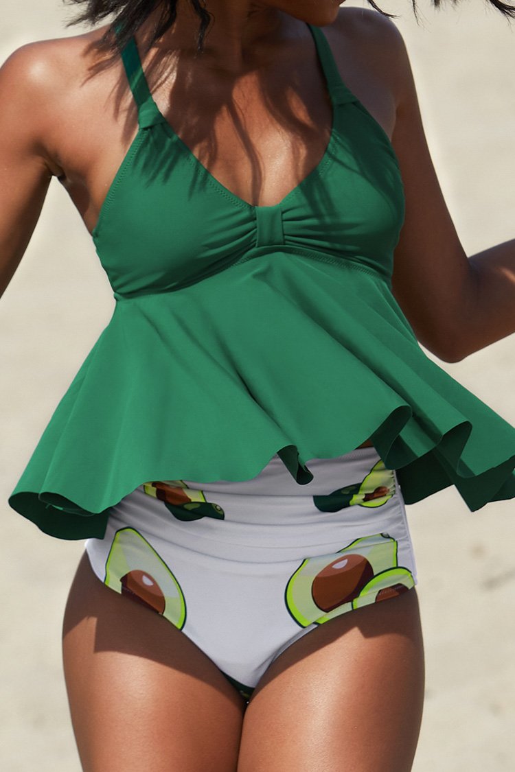 Avocado High Waisted Tankini