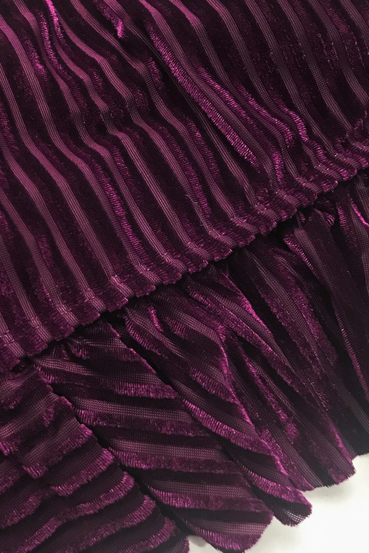 Velvet Ruffled High Waisted Bikini