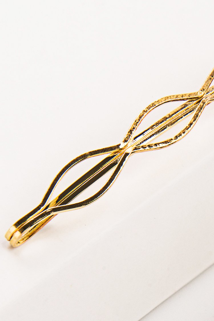 Golden Wavy Hair Clips 3pcs