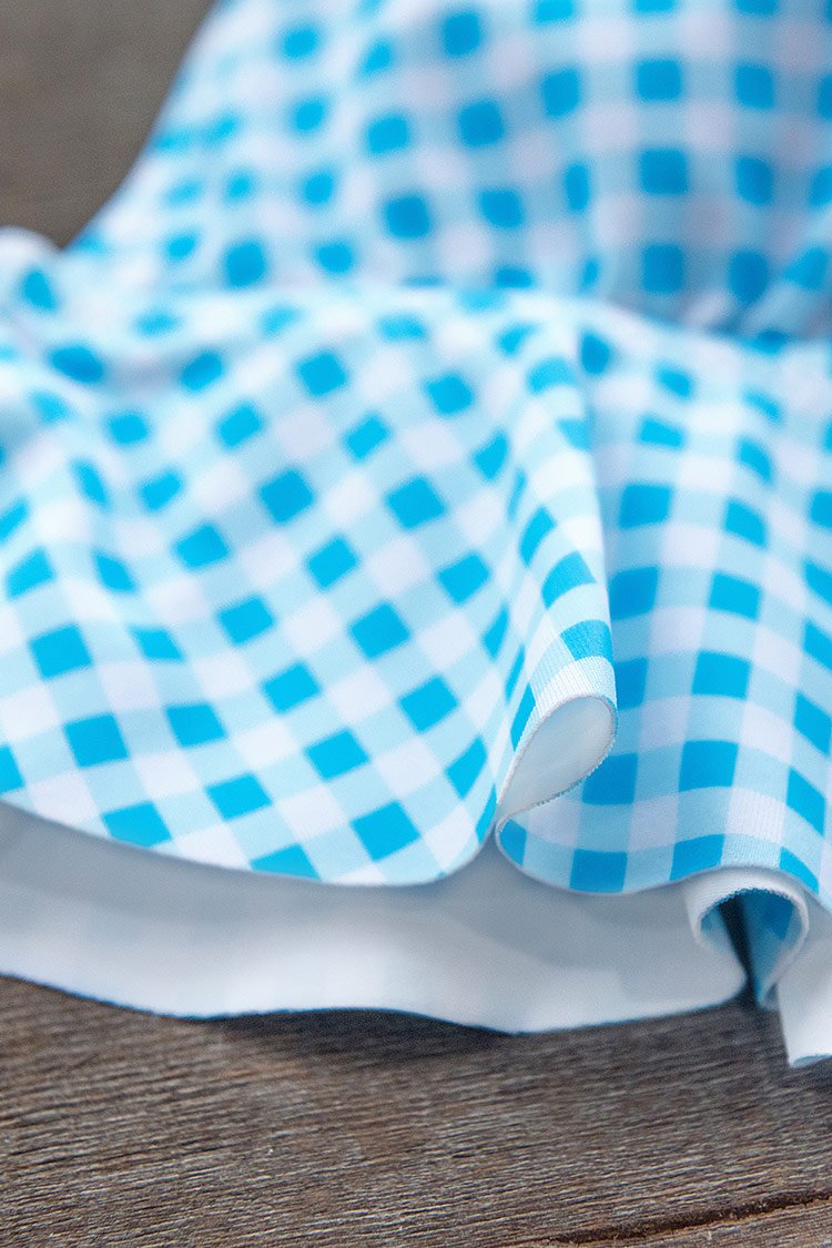 Blue Gingham Ruffled Bikini