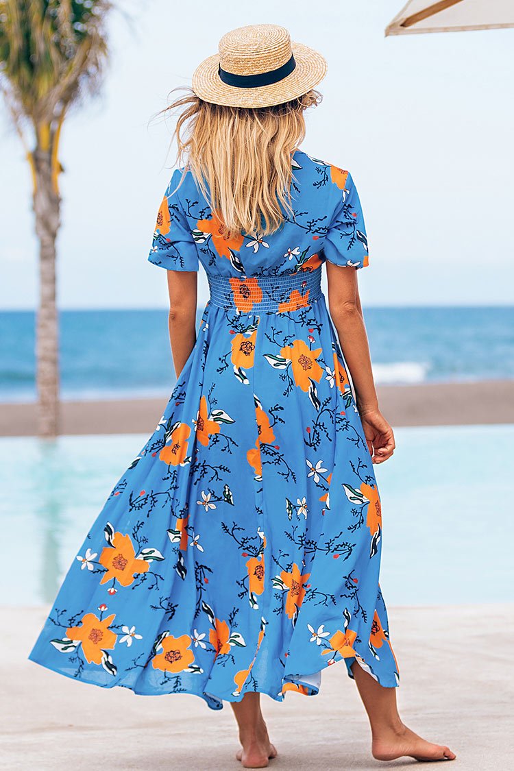 Blue Midi Floral Dress Clementine Tulle Midi Dress Dusty Blue Floral