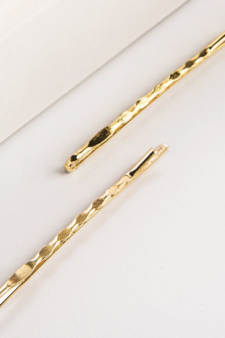 Golden Wavy Hair Clips 3pcs