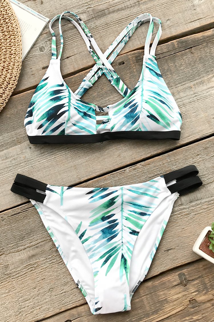 Bamboo Leaves Strappy Bikini