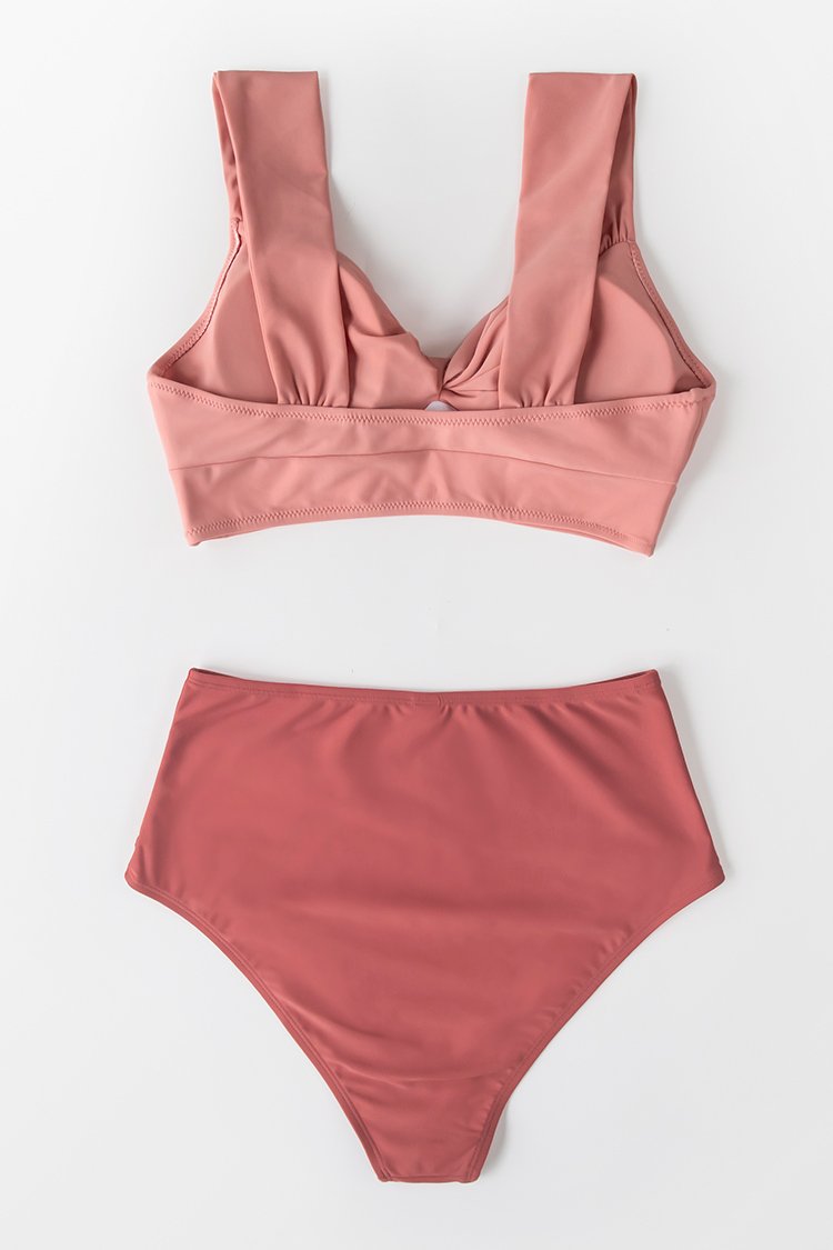 Sweet Pink and Red High Waisted Bikini