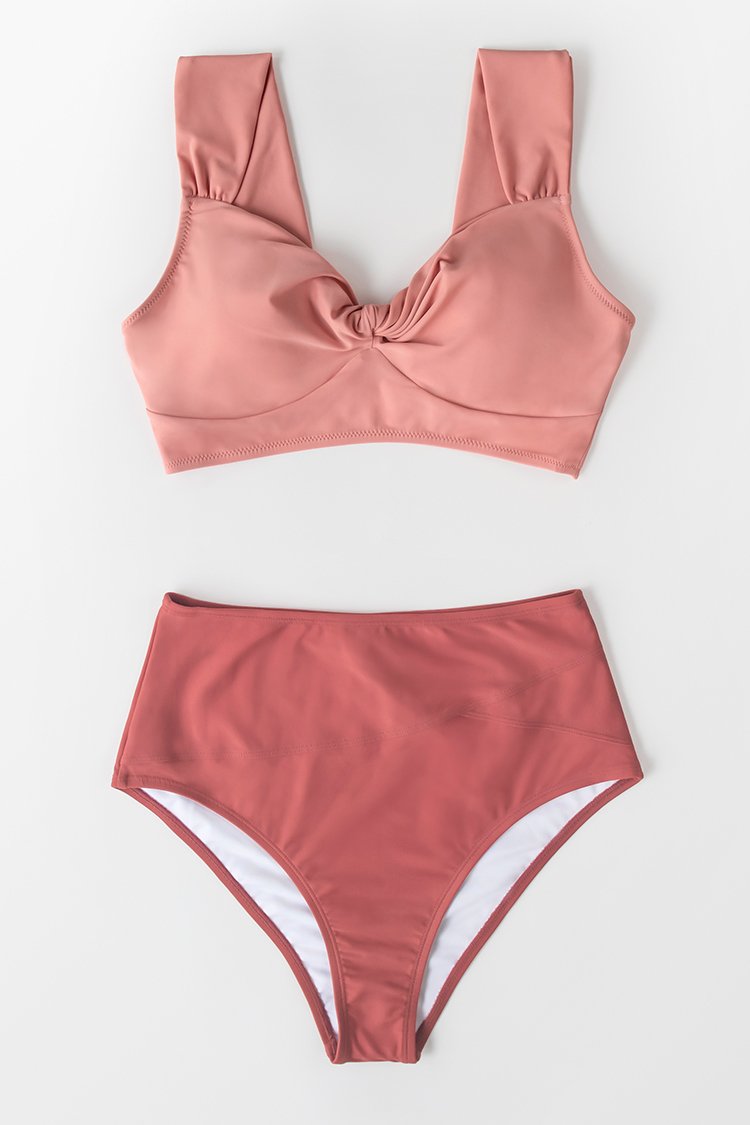 Sweet Pink and Red High Waisted Bikini