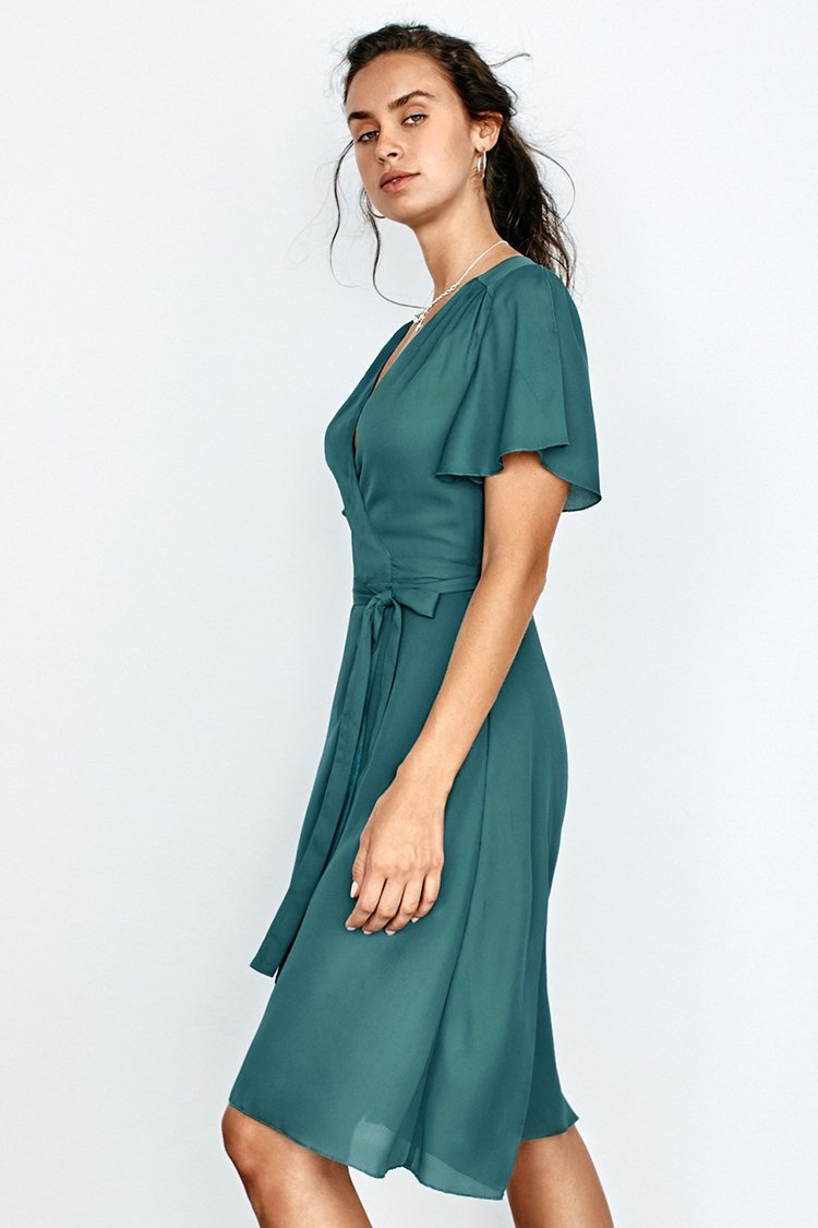 Short Sleeve Wrap Dress