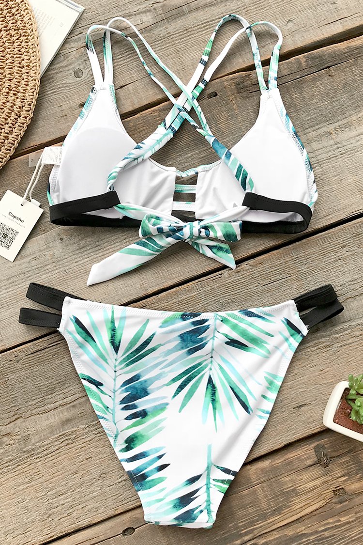 Bamboo Leaves Strappy Bikini