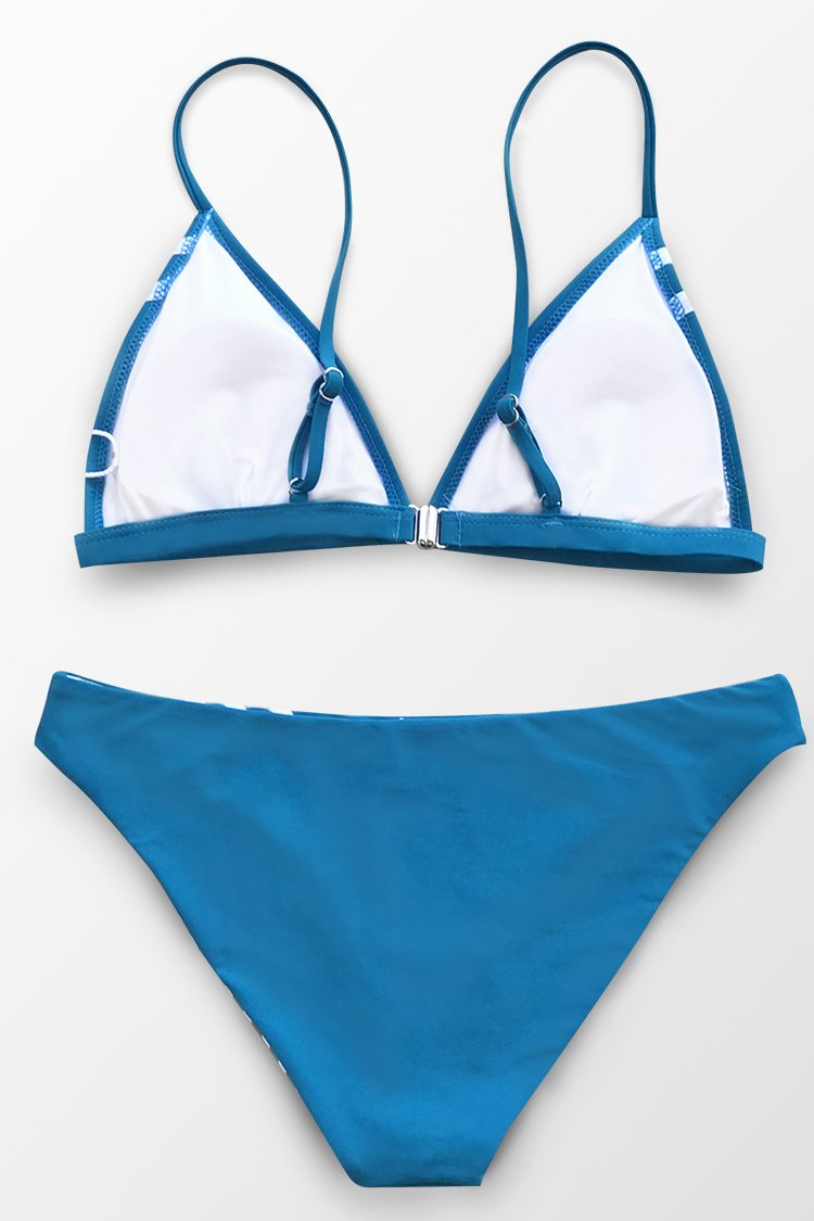 Blue And Stripe Reversible Bikini Bottom