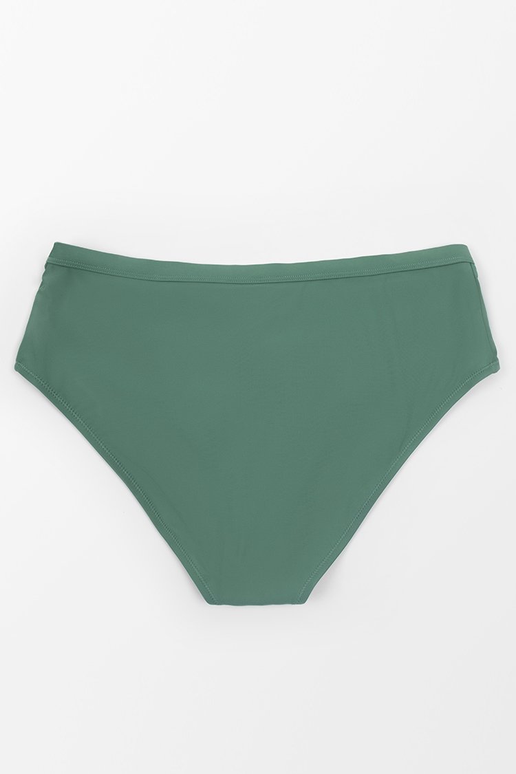 Braylee Green Ruched Plus Size Bikini Bottom