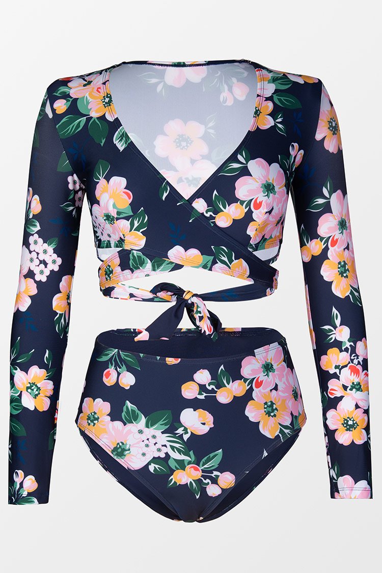 Sariah Floral Wrap Long Sleeve Bikini