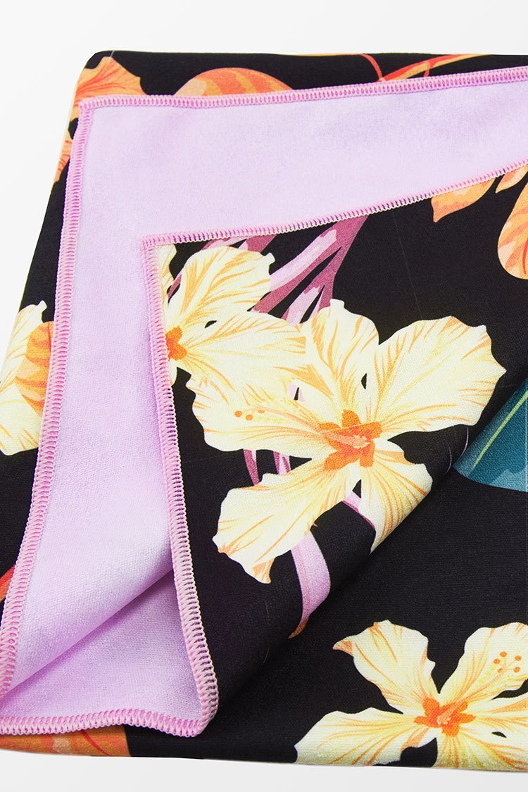 Midnight Tropic Floral Beach Blanket