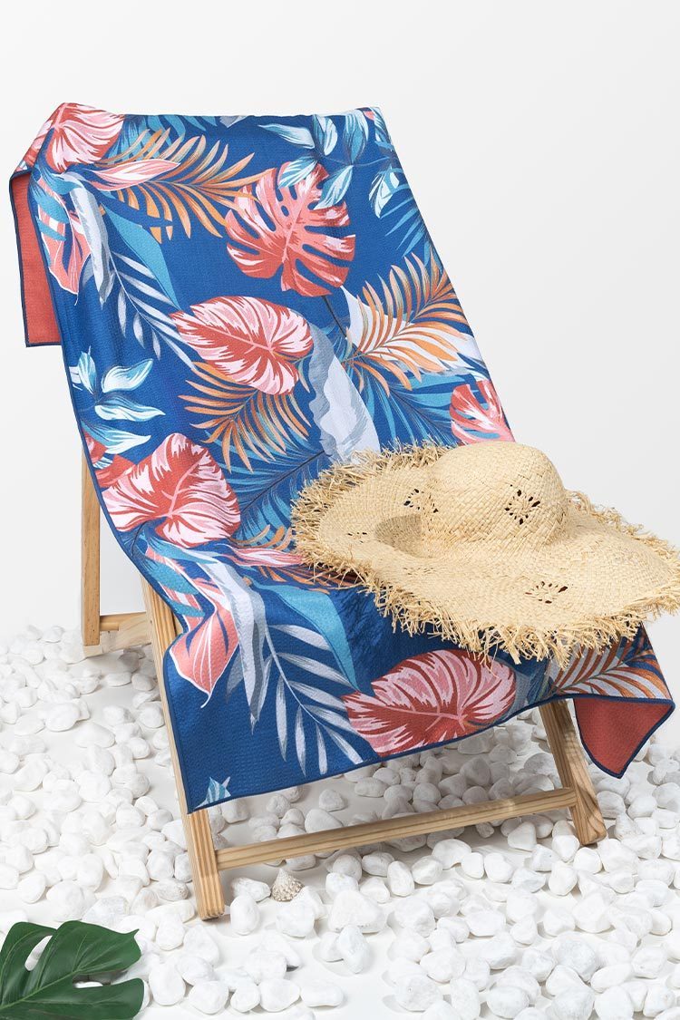 Tropical Lush Leafy Beach Blanket