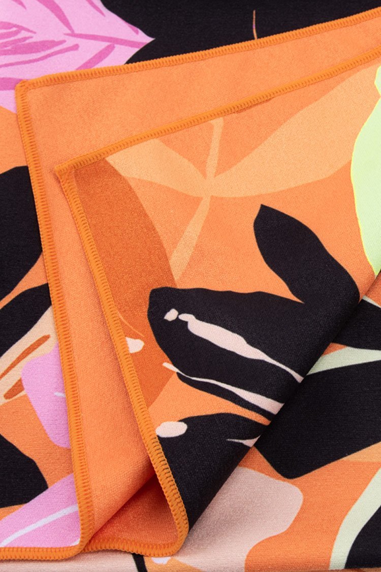 Tiki Bar Floral And Leafy Beach Blanket