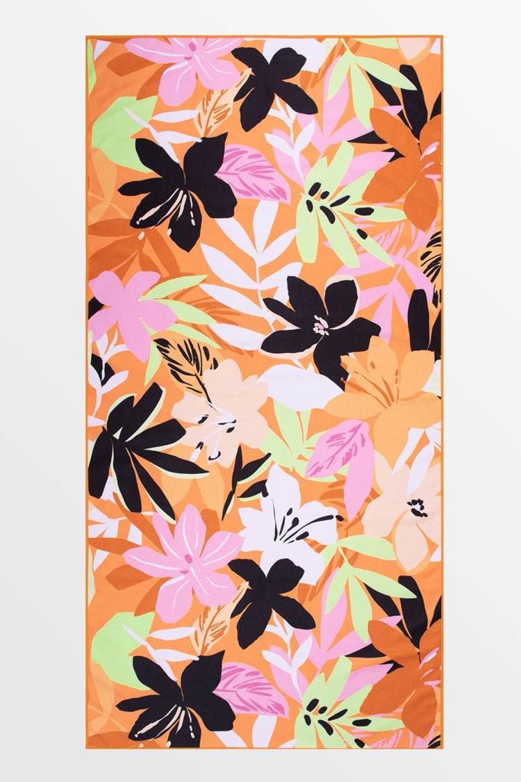 Tiki Bar Floral And Leafy Beach Blanket