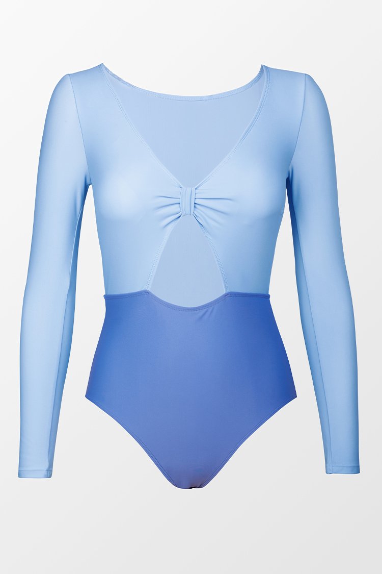 Malayah V-neck Knot Long Sleeve One Piece Swimsuit