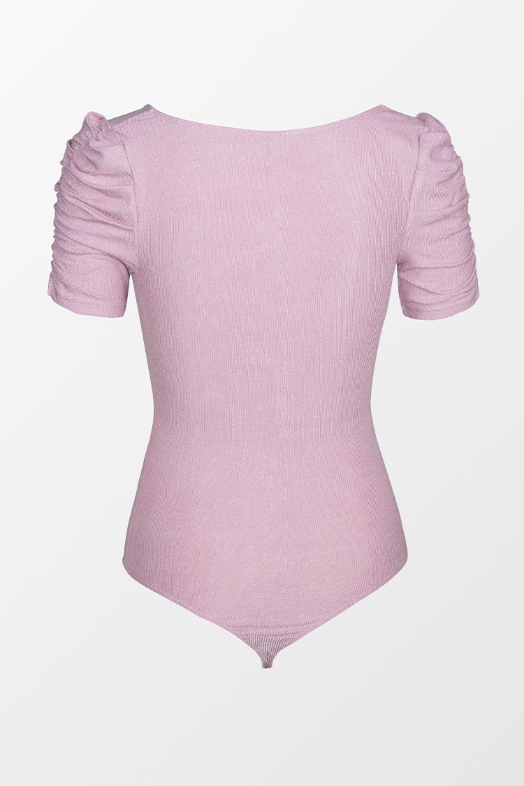 Anika Puffed Short Sleeve Ruched Bodysuit