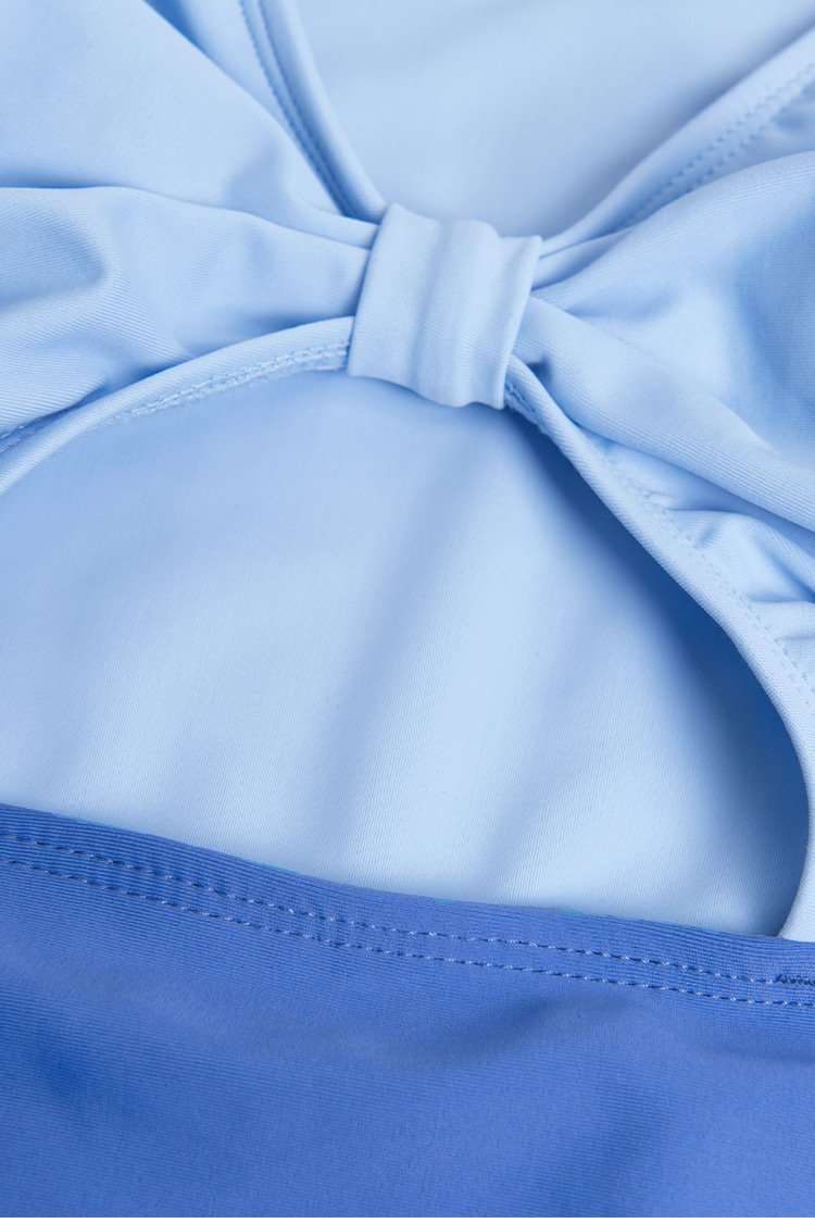 Malayah V-neck Knot Long Sleeve One Piece Swimsuit