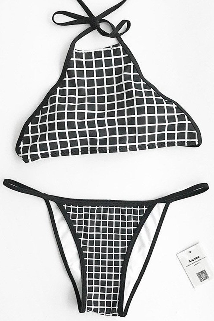 Gold Mosaic Halter Swimsuit main image 0