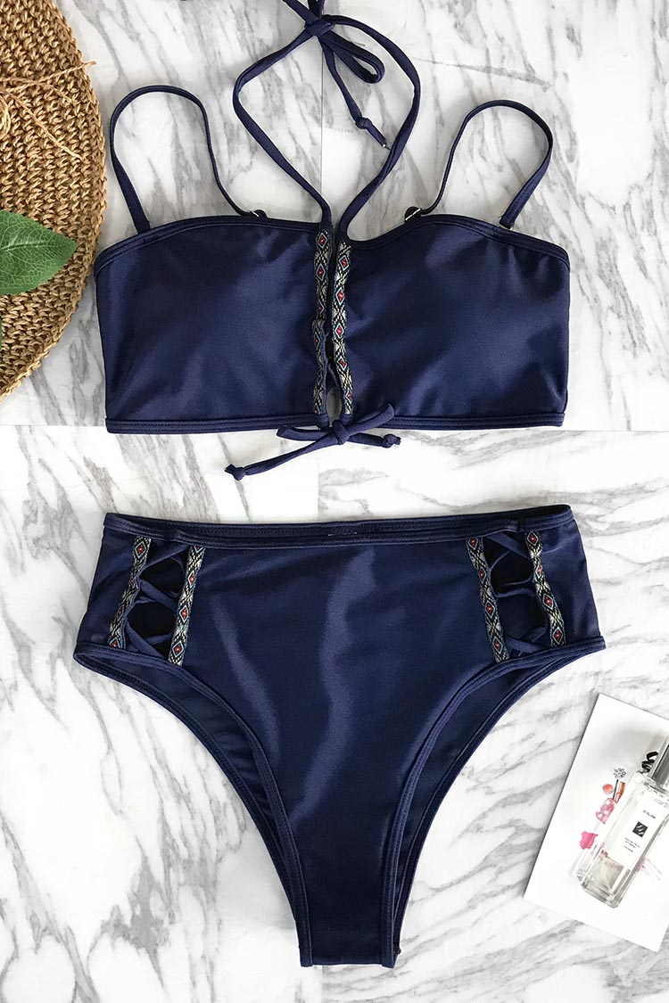 Lace-Up Bikini Set